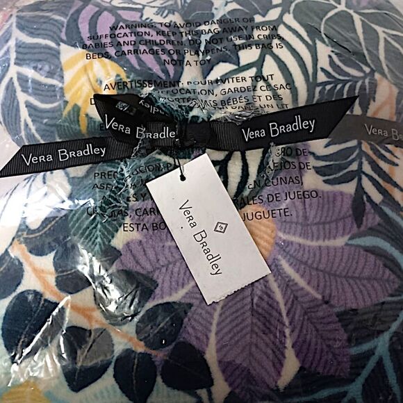 Vera Bradley Fleece Throw Blanket Palm Floral 80x50 NEW Mod Flowers Tropical - Picture 7 of 12